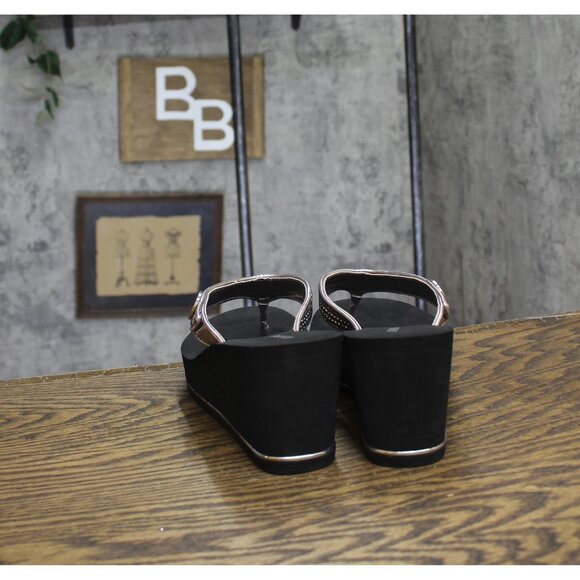 NWT Guess Womens Sarraly Flip-Flop Platform Rhinestone Disco GWSARRALY4 Black 8M - Picture 8 of 11